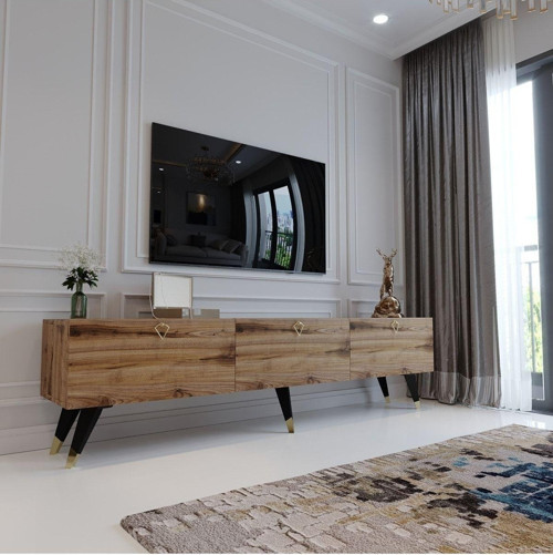 Modern Tv Sehpası Üçgen Kulp Kepli Q8017-3 Çırağan