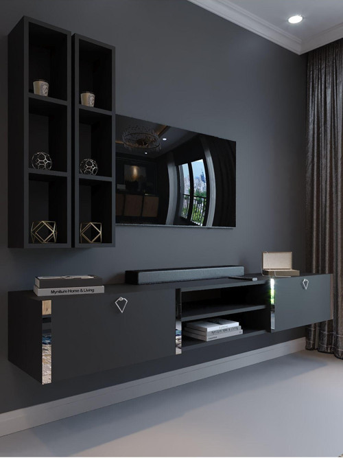 Festival Tv Ünitesi S13000-4 Antrasit Silver Duvara Monte Tv Sehpası