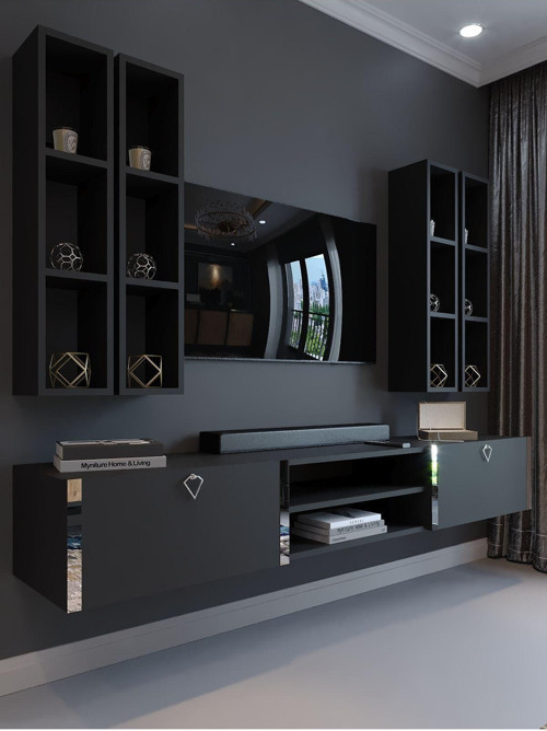 Festival Tv Ünitesi S13001-4 Antrasit Silver Duvara Monte Tv Sehpası
