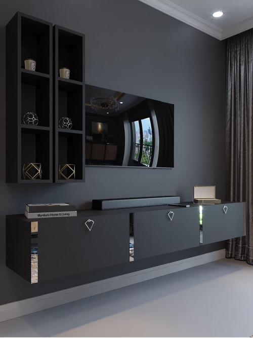 Festival Tv Ünitesi S13003-4 Antrasit Silver Duvara Monte Tv Sehpası