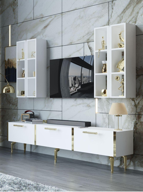 Festival Tv Ünitesi G3002-1-Y1-D1 Gold Beyaz