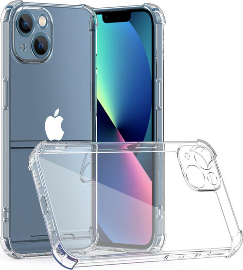 Apple iPhone 13 Kapak Kamera Korumalı Antişok Airbag Köşe Korumalı Silikon Şeffaf Kılıf