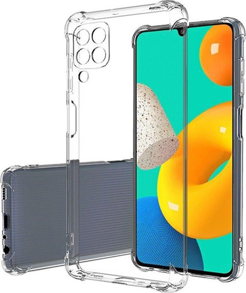 Samsung Galaxy M32 Kapak Kamera Korumalı Şeffaf Airbag Antishock Köşe Korumalı Silikon Kılıf