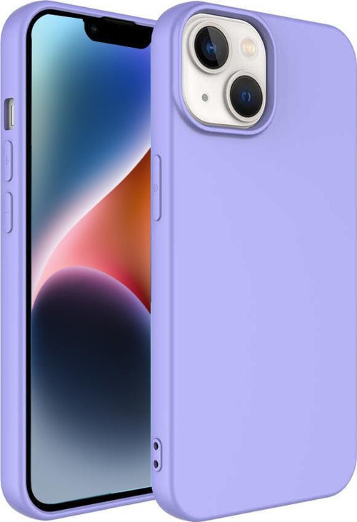 Apple iPhone 14 Plus Kapak İçi Kadife Lansman Lux Silikon Kılıf - Lila