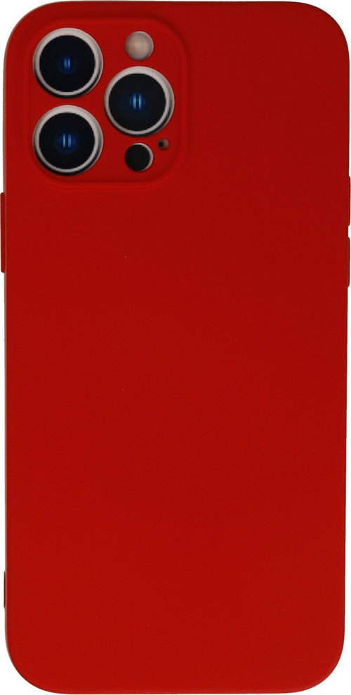 Apple iPhone 13 Pro Max Kapak Içi Kadife Kamera Korumalı Lansman Silikon Kılıf - Kırmızı