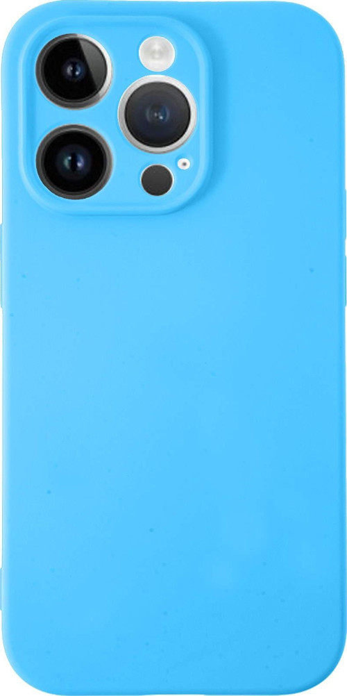 Apple iPhone 14 Pro Kapak Içi Kadife Kamera Korumalı Lansman Silikon Kılıf - Açık Mavi