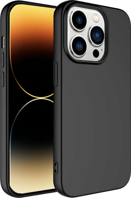 Apple iPhone 14 Pro Kapak İçi Kadife Lansman Lux Silikon Kılıf - Siyah