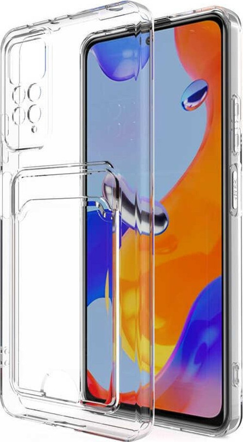 Xiaomi Redmi Note 11 Global Kapak Kamera Korumalı Kartlıklı Şeffaf Silikon Kılıf