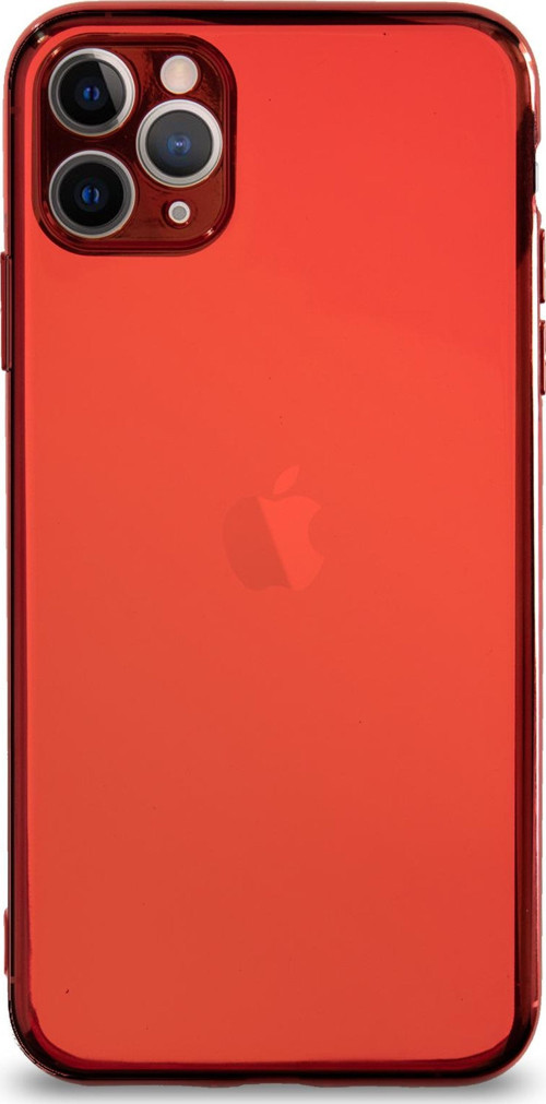 Apple iPhone 11 Pro Kılıf Renkli Şeffaf Kamera Korumalı Exclusive Silikon Kapak - Kırmızı