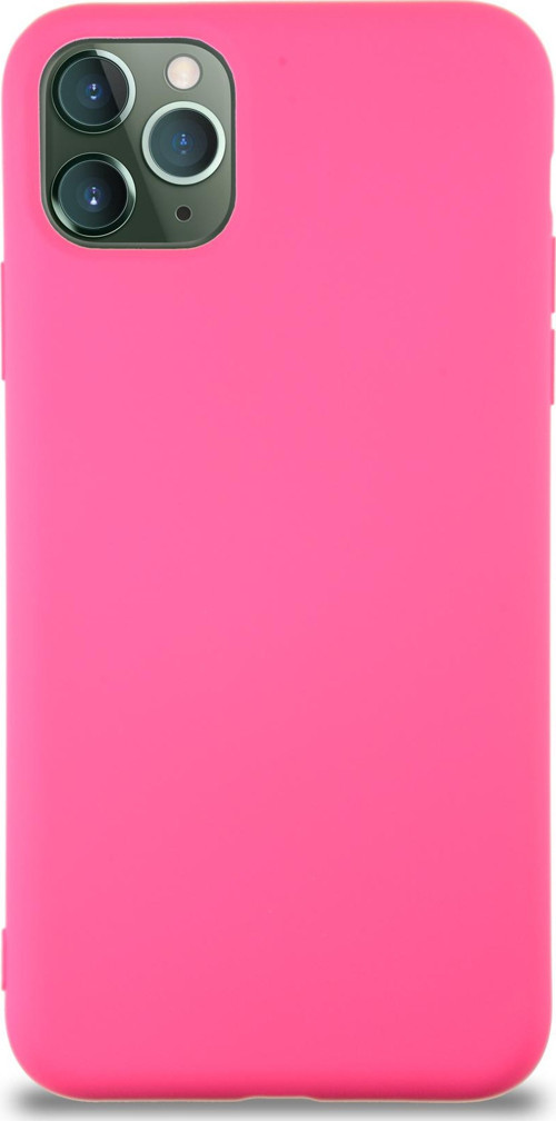 Apple iPhone 11 Pro Max Kapak İçi Kadife Lansman Silikon Kılıf - Neon Pembe