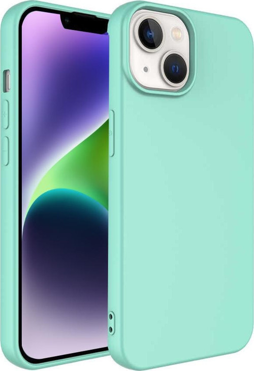 Apple iPhone 14 Kapak İçi Kadife Lansman Lux Silikon Kılıf - Turkuaz