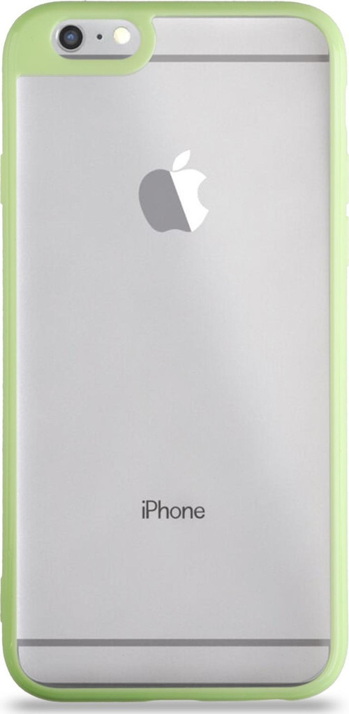 Apple iPhone 6 Kılıf Kenarları Renkli Silikon Şeffaf Arka Kapak - Açık Yeşil