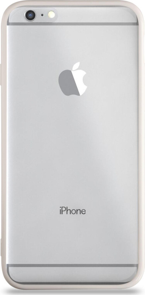 Apple iPhone 6 Kılıf Kenarları Renkli Silikon Şeffaf Arka Kapak - Beyaz