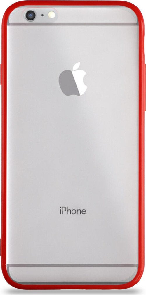 Apple iPhone 6s Kılıf Kenarları Renkli Silikon Şeffaf Arka Kapak - Kırmızı