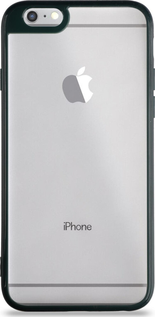 Apple iPhone 6s Kılıf Kenarları Renkli Silikon Şeffaf Arka Kapak - Koyu Yeşil