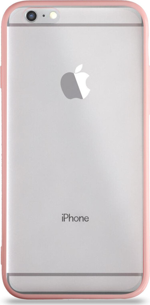 Apple iPhone 6s Kılıf Kenarları Renkli Silikon Şeffaf Arka Kapak - Pudra