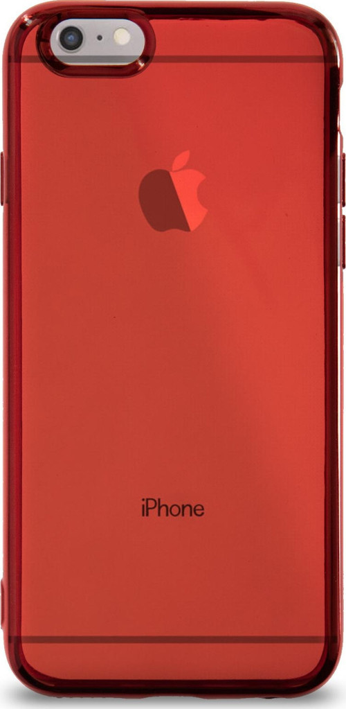 Apple iPhone 6S Kılıf Renkli Şeffaf Exclusive Silikon Kapak - Kırmızı