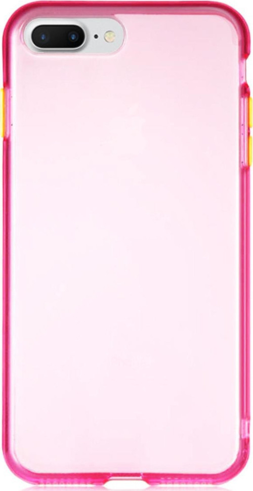 Apple iPhone 7 Plus Kılıf Renkli Şeffaf Kapak - Pembe