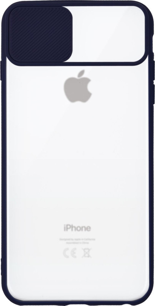 Apple iPhone 6s Plus Kapak Lensi Açılır Kapanır Kamera Korumalı Silikon Kılıf - Lacivert