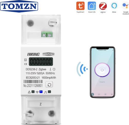 Hiking Voltaj Akım Koruma Rölesi 65A Zigbee Yüksek Alçak Gerilim Akım Koruyucu Röle