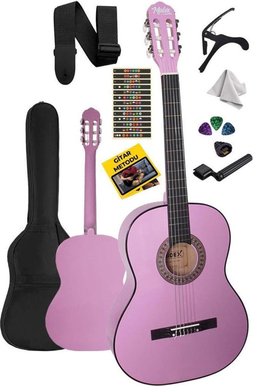 CG-34PU Kaliteli 34 İnç 1/2 Junior Çocuk Gitarı 4-8 Yaş Arası (Çanta Capo Nota Sticker Askı Pena Metod)