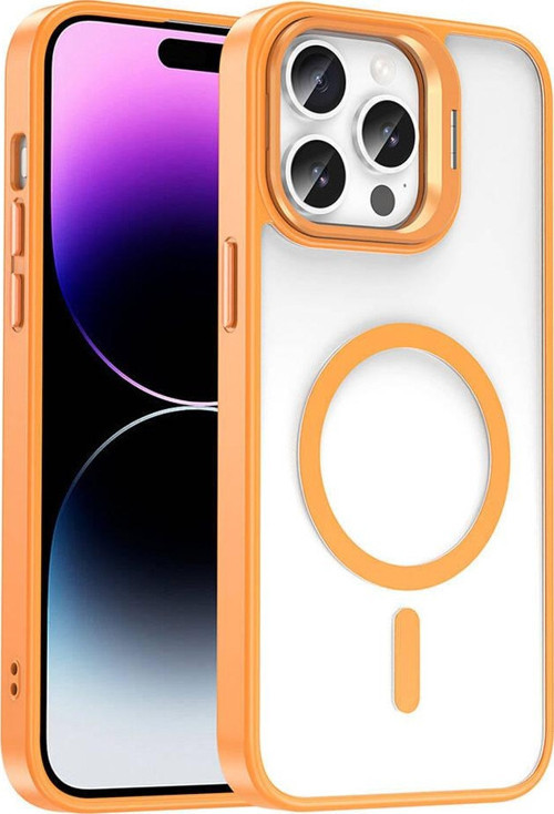 Apple iPhone 14 Pro Max Kılıf Magsafe Şarj Özellikli Standlı Zore Magsafe Klon Lensli Kapak