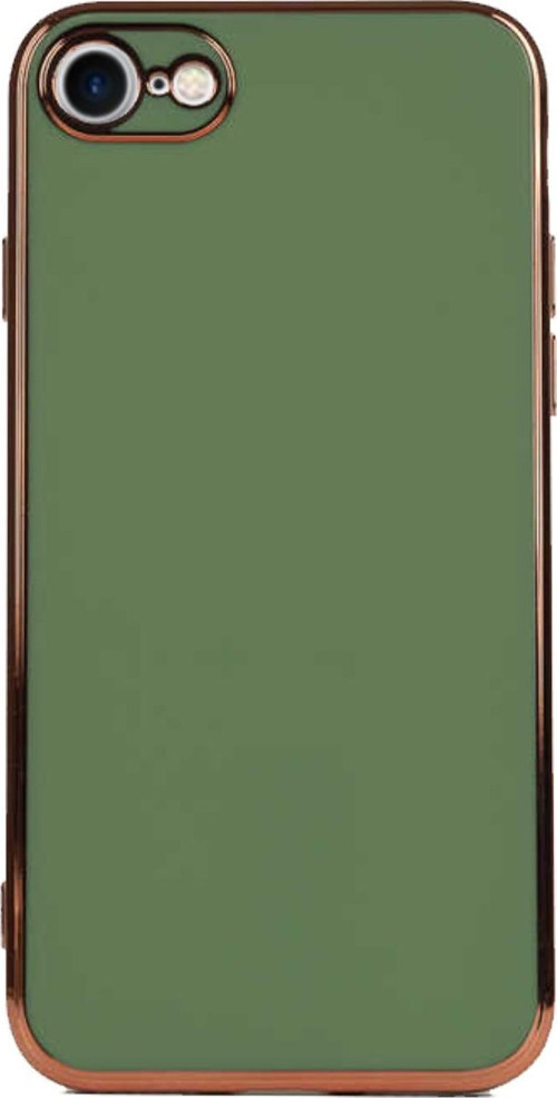 Apple iPhone 7 Kapak Kamera Korumalı Lazer Kesim Lüx Silikon Kılıf - Yeşil