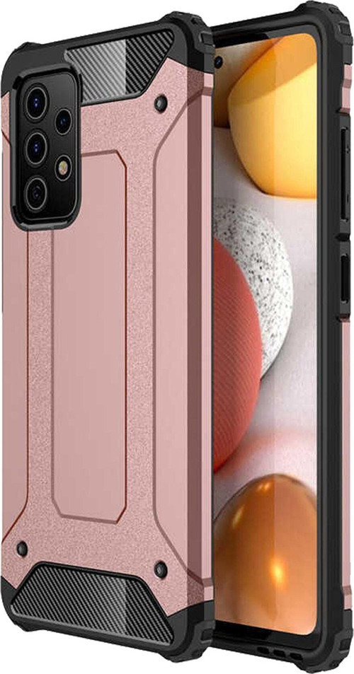 Samsung Galaxy A72 Kapak Çift Katmanlı Zırh Tank Kılıf - Rose Gold