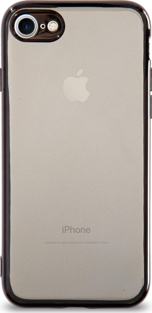 Apple iPhone 8 Kılıf Renkli Şeffaf Kamera Korumalı Exclusive Silikon Kapak - Siyah