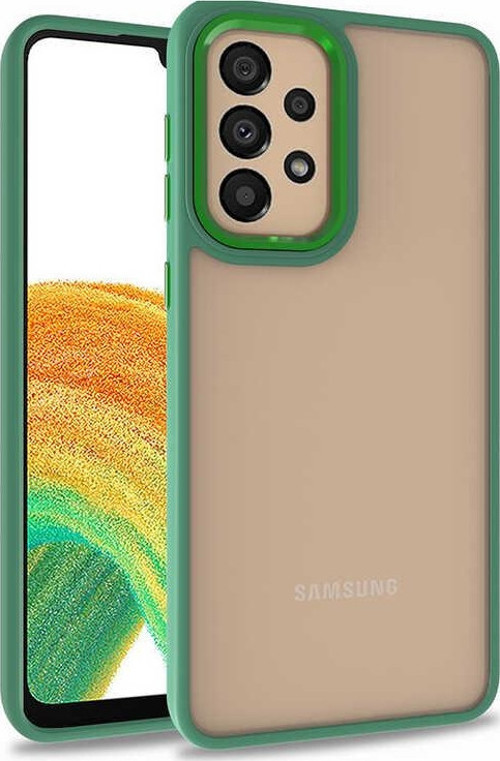Samsung Galaxy A72 Kapak Metal Kamera Korumalı Arkası Şeffaf Silikon Kılıf - Yeşil