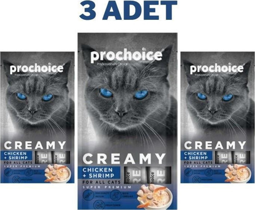 Creamy Tavuklu Karidesli Krema Kedi Ödülü 4x15 Gr 3 Adet