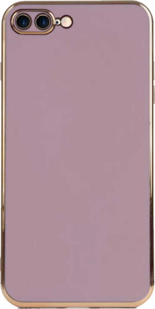 Apple iPhone 8 Plus Kapak Kamera Korumalı Lazer Kesim Lüx Silikon Kılıf - Mor