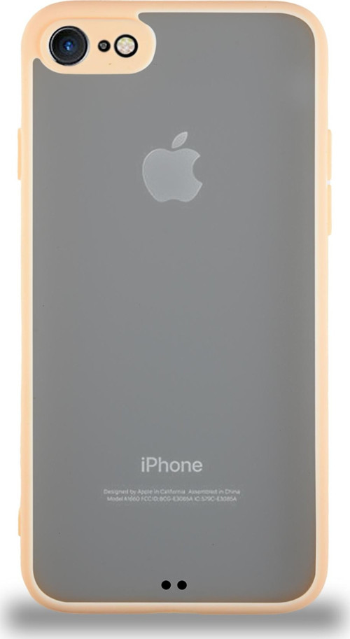Apple iPhone 7 Kılıf Kamera Korumalı Ultra İnce Kapak - Pudra