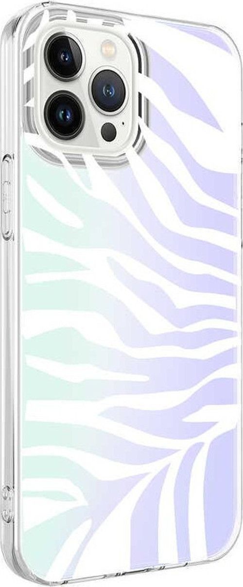 Apple iPhone 13 Pro Max Kapak Zebra Desenli Fosforlu Silikon Kılıf