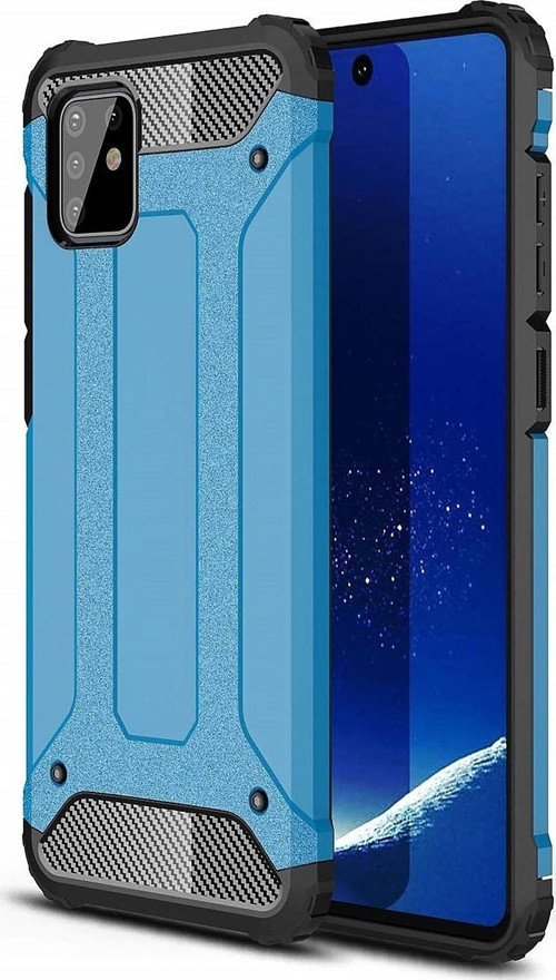 Samsung Galaxy A81 / Note 10 Lite Kapak Çift Katmanlı Zırh Tank Kılıf - Mavi