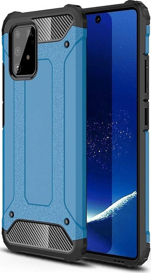 Samsung Galaxy A91 / S 10 Lite Kapak Çift Katmanlı Zırh Tank Kılıf - Mavi