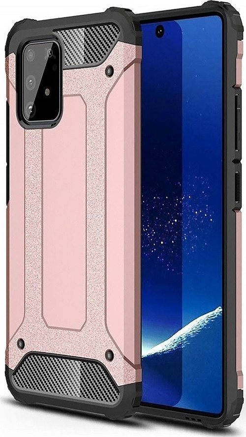 Samsung Galaxy A91 / S 10 Lite Kapak Çift Katmanlı Zırh Tank Kılıf - Rose Gold