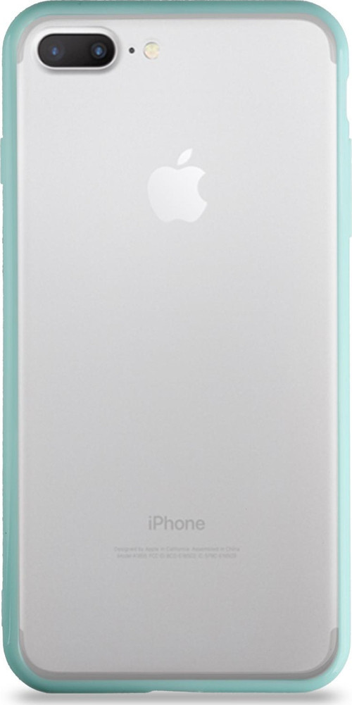 Apple iPhone 8 Plus Kılıf Kenarları Renkli Silikon Şeffaf Arka Kapak - Turkuaz