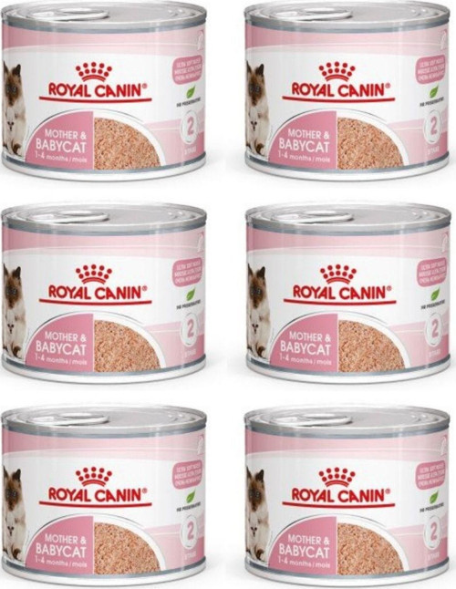 Mother & Babycat Anne Hamile Ve Yavru Kediler Için Konserve Kıyılmış Pate Yaş Mama 195 Gr X 6 Adet