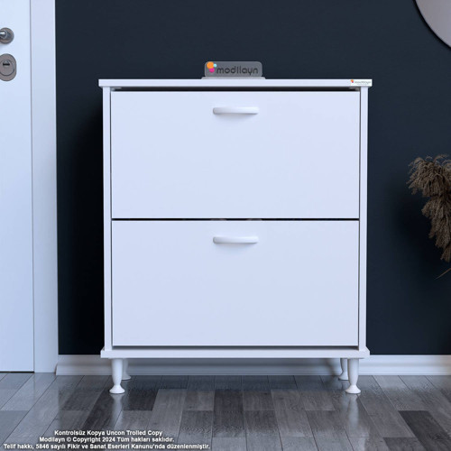 UMAY Antre Hol 72 x 86 x 25, 5 cm’ lik 2 Düşer Kapak 4 Göz Raf Bölmeli Ayakkabılık