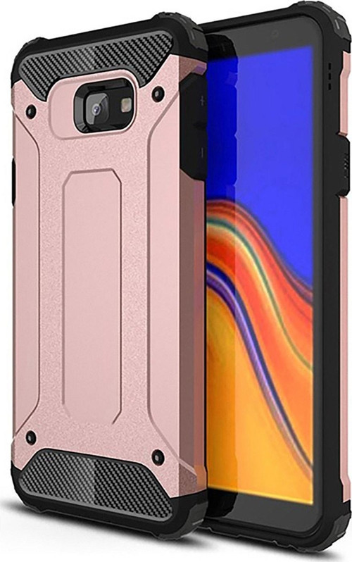 Samsung Galaxy J4 Plus Kapak Çift Katmanlı Zırh Tank Kılıf - Rose Gold