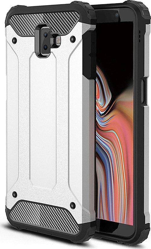 Samsung Galaxy J6 Plus Kapak Çift Katmanlı Zırh Tank Kılıf - Gri