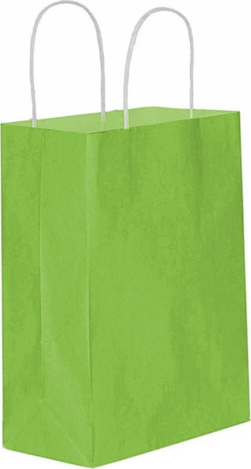 Kağıt Hediye Çantası Düz Renk Büyük Boy 25X31 CM (25 Adet) Fıstık Yeşili