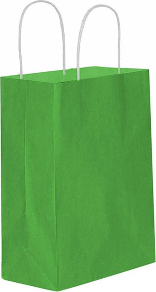 Kağıt Hediye Çantası Düz Renk Büyük Boy 25X31 CM (25 Adet) Koyu Yeşil