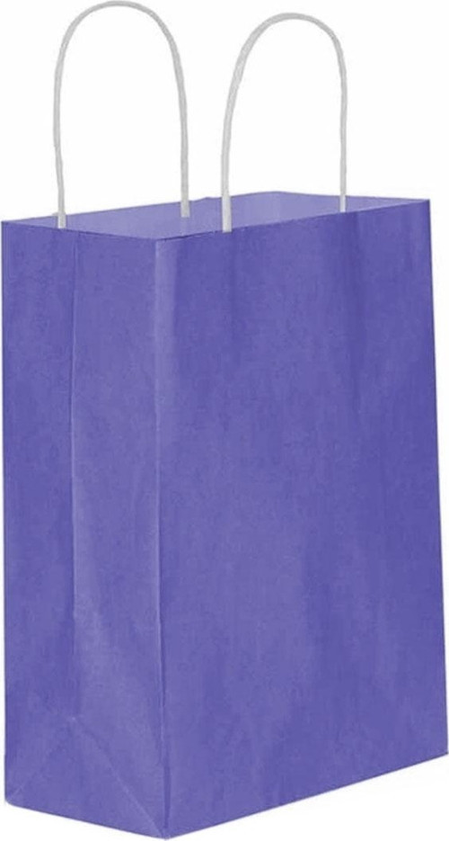 Kağıt Hediye Çantası Düz Renk Büyük Boy 25X31 CM (25 Adet) Mor
