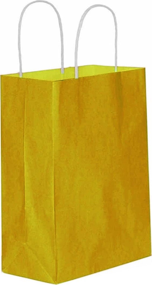 Kağıt Hediye Çantası Düz Renk Büyük Boy 25X31 CM (25 Adet) Sarı