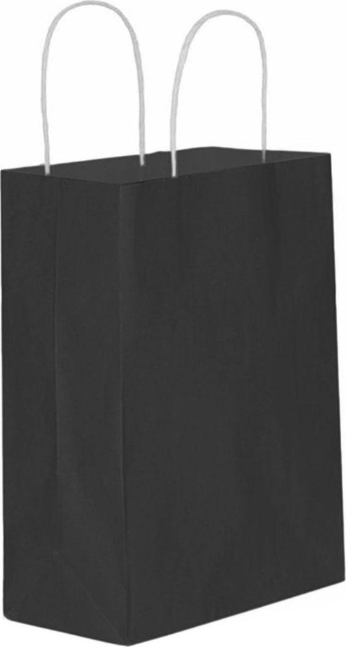 Kağıt Hediye Çantası Düz Renk Büyük Boy 25X31 CM (25 Adet) Siyah