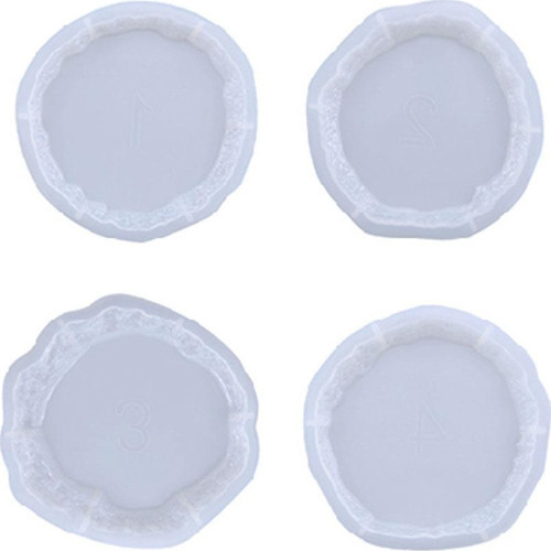 Epoksi Büyük Kristal Köşeli Bardak Altlığı 4 lü Set