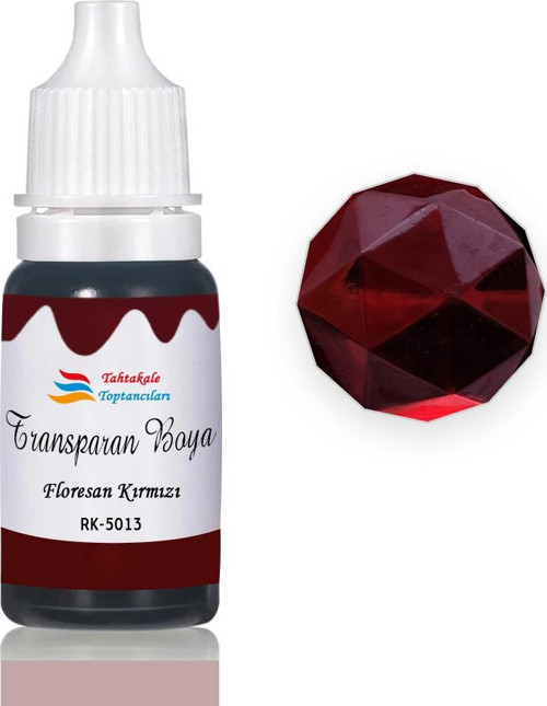 Epoksi Reçine Transparan Boya Pigment Şeffaf Epoksi Boyası 20 ML Floresan Kırmızı - 5013