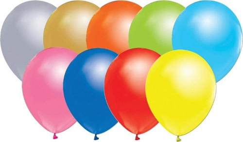 Metalik Balon 12 İnç Baskısız (100 Adet) Karışık Renk